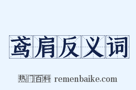 鸢肩反义词是什么意思的图片